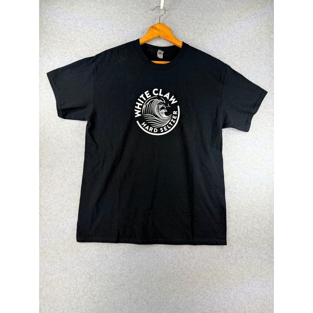 White Claw Hard Seltzer Gildan Heavy Cotton Black Graphic T-Shirt Large 3651